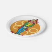 明るいお洒落色の漫画ピエロ ペーパープレート (アングル)