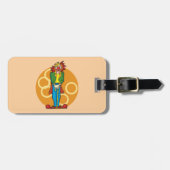 明るいお洒落色の漫画ピエロ ラゲッジタグ (正面横)