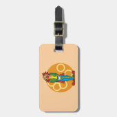 明るいお洒落色の漫画ピエロ ラゲッジタグ (正面縦)