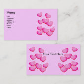 明るいかわいらしハートのクラスタのピンク 名刺 (正面/裏面)