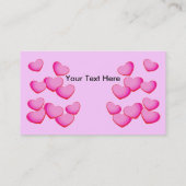 明るいかわいらしハートのクラスタのピンク 名刺 (裏面)