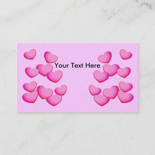 明るいかわいらしハートのクラスタのピンク 名刺 (裏面)