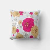 明るいかわいらしフローラピロークピンクタンブルー クッション (正面)