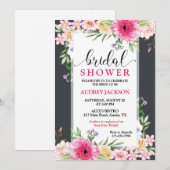 明るいかわいらしフローラブライダルシャワー 招待状 (正面/裏面)