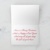 明るいかわいらしメリークリスマスハッピーニューイヤー シーズンカード (内部)