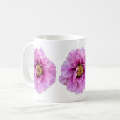 明るいかわいらし明るい赤紫色ピンク牡丹 コーヒーマグカップ (正面左)