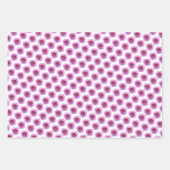 明るいかわいらし明るい赤紫色ピンク牡丹 ラッピングペーパーシート (正面3)