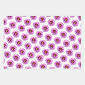 明るいかわいらし明るい赤紫色ピンク牡丹 ラッピングペーパーシート (正面)