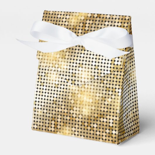 明るいきらめく黄金のシークイングリッターディスコボール フェイバーボックス (正面サイド)