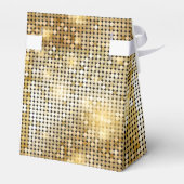 明るいきらめく黄金のシークイングリッターディスコボール フェイバーボックス (裏面サイド)