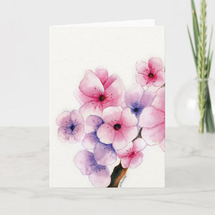 明るいさくらんぼの花で、大事な行事の挨拶 カード