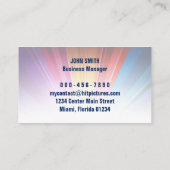 明るいしぶきのミュージシャンのDJのマイクロフォンカード 名刺 (裏面)