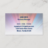 明るいしぶきのミュージシャンのDJのマイクロフォンカード 名刺 (裏面)