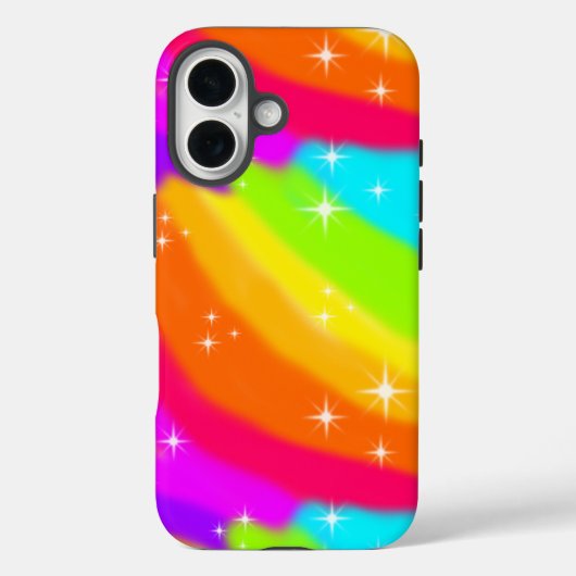 明るいすごいネオンレインボーシャイニー輝くキラキラ Case-Mate iPhoneケース (裏面)