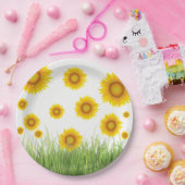 明るいとエレガントひまわりグラフィックデザイン ペーパープレート (パーティー)