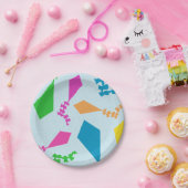 明るいとキテカラフルスのパタ飛んでいるーン ペーパープレート (パーティー)