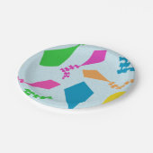 明るいとキテカラフルスのパタ飛んでいるーン ペーパープレート (アングル)