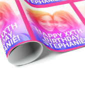 明るいの自動フファンキーィルタカスタム誕生日 ラッピングペーパー (ロールコーナー)