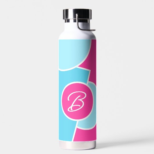 明るいはっきりしたおもしろいシック抽象芸術サークルのアートパターン ウォーターボトル (左面)
