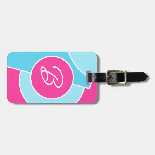 明るいはっきりしたおもしろいシック抽象芸術サークルのアートパターン ラゲッジタグ (正面横)
