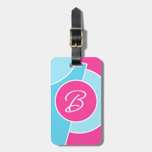 明るいはっきりしたおもしろいシック抽象芸術サークルのアートパターン ラゲッジタグ (正面縦)