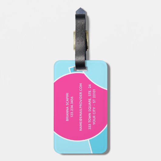 明るいはっきりしたおもしろいシック抽象芸術サークルのアートパターン ラゲッジタグ (裏面縦)