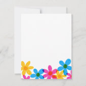 明るいはっきりしたとヒッピーの花の日付を保存 招待状 (裏面)