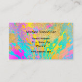 明るいはっきりしたと絵を描(ばちゃばちゃ)跳ねる 名刺 (裏面)