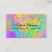 明るいはっきりしたと絵を描(ばちゃばちゃ)跳ねる 名刺 (正面)