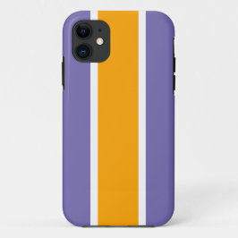 明るいはっきりしたイエローホワイトペリウィンクルストライプレース iPhone 11 ケース