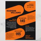 明るいはっきりしたオレンジ色のパーソナルトレーナー写真 チラシ (裏面)