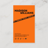 明るいはっきりしたオレンジ色のパーソナルトレーナー写真 名刺 (裏面)