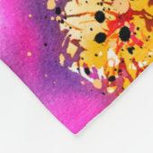 明るいはっきりしたカラフルフローラモダンボタニカルシック フリースブランケット (角)