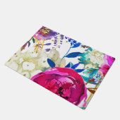 明るいはっきりしたカラフルフローラモダン植物学 ドアマット (アングル)