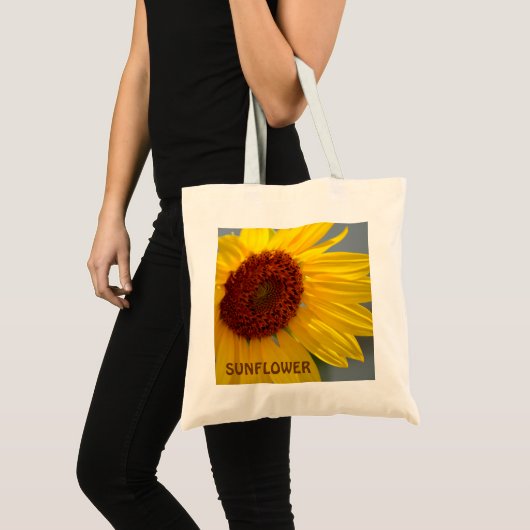 明るいはっきりしたサニーヒマワリフローラ トートバッグ (正面(商品))