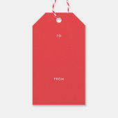 明るいはっきりしたタイプのハッピーホリデー ギフトタグ (裏面)