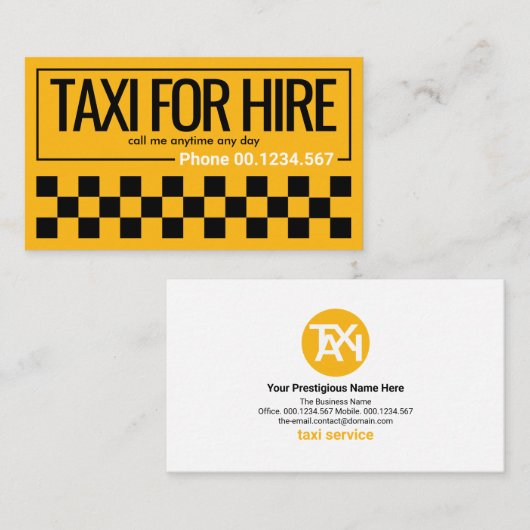 明るいはっきりしたタク縁どストライプの運転席 名刺 (正面/裏面)