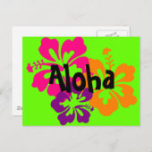 明るいはっきりしたハワイアンの花が ポストカード (正面/裏面)