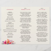 明るいはっきりしたピンクのオレンジの3つ折り結婚式プログラム (裏面)