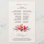 明るいはっきりしたピンクのオレンジ色の水色フローラプログラム (裏面)