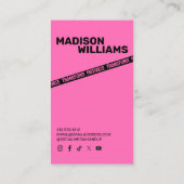 明るいはっきりしたピンクのパーソナルトレーナー写真 名刺 (裏面)
