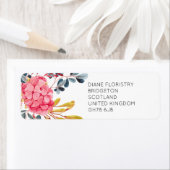 明るいはっきりしたピンクの花花屋 ラベル (インサイチュ)