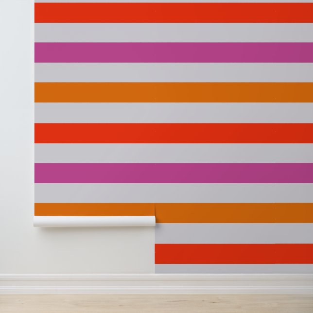明るいはっきりしたピンクの赤とオレンジのパタストライプのーン 壁紙 (アプリケーション)