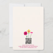 明るいはっきりしたフローラカラフルQRコー結婚ド 招待状 (裏面)