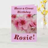 明るいはっきりしたフローラパーソナライズされた誕生日カード カード (黄色い花)