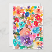 明るいはっきりしたフローラモダンアーチシックブライダルシャワー 招待状 (裏面)