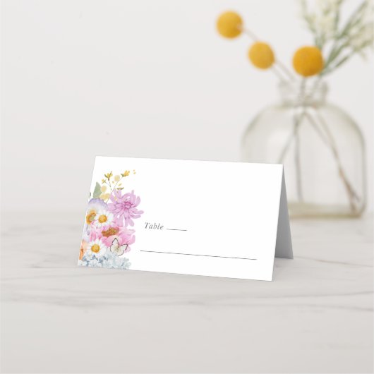 明るいはっきりしたフローラ プレイスカード (正面)