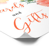 明るいはっきりしたボホガーデンフローラブライダルシャワー標識 ポスター (角)