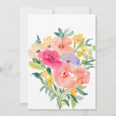 明るいはっきりしたボホガーデンフローラベビースシャワー 招待状 (裏面)