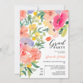明るいはっきりしたボホガーデンフローラ卒業 招待状 (正面)